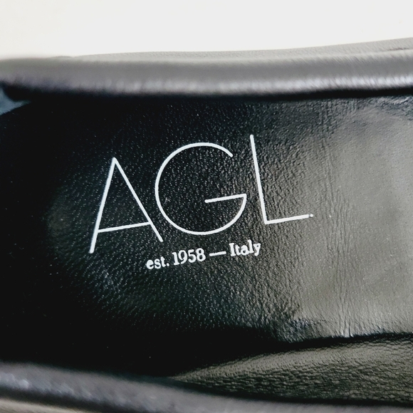 NEW AGL Monika Buckled Cap Toe Black Leather Ballet Flats - Picture 6 of 7